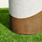 Glitzhome® 17.25" Two Tone Faux Terrazzo & Wood Texture Garden Stool